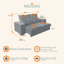 Ver imagem 3 de Sofá Retrátil e Reclinável 2,10m Suede Miami