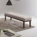 Ver imagem 1 de Puff Para Quarto 100Cm Linho Imbuia Theo Bege