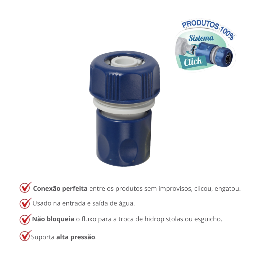 Engate Rápido 3/4" 4 Travas Sistema Click Cor Azul Durín - 2