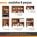 Ver imagem 4 de Armário de Cozinha Clara 13 Portas 3 Gavetas MDF 250cm Amadeirado e Branco Aramóveis