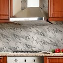 Ver imagem 2 de Papel de Parede Adesivo Cozinha Alta Temperatura Marmore Carrarinha 500x60cm