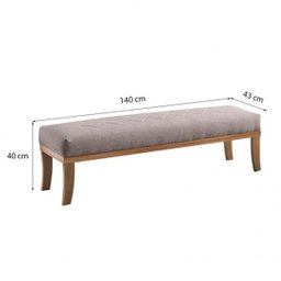 Puff para Quarto 140cm Linho Pés Natural Theo  - 3