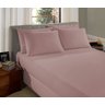 Jogo de Cama - Casal - Malha - 3 Peças - 100% Algodão - Fio 30/1 Penteado - Sul Brasil Rosa Camafeu - 1