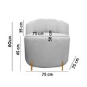 Ver imagem 7 de Kit 2 Cadeiras Decorativas Orgânica Grecia Bouclê Cinza com Pés em Metal Sofa Store