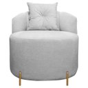 Ver imagem 2 de Kit 2 Cadeiras Decorativas Orgânica Grecia Bouclê Cinza com Pés em Metal Sofa Store