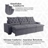 Sofá Retrátil 230m Elegance Suede Superior com Encosto Reclinável e Assento Extra Macio Milão Cinza - 2