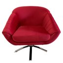 Ver mais imagens de Kit Poltrona Giovana Giratória Cromado, Puff Capitonê Luxo e Almofadas em Sued Premium:vermelho