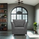 Ver imagem 1 de 01 Poltrona Lisboa Suede Cinza Escuro - Pandora Decor