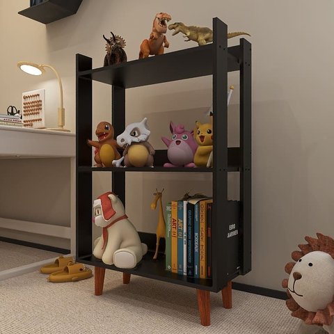 Nicho Organizador de Brinquedos para Quarto Infantil ou Brinquedoteca - Preto