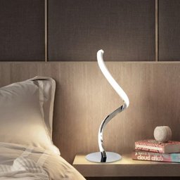 Luminária de Mesa / Abajur Moderno Slim Perfil Led Integrado Curvo 45cm - Dourado - 4