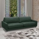 Ver imagem 1 de Sofá Decorativo Isaac 4 Lugares Sala de Estar 270cm Pés em Aço Couro Verde Musgo G88 - Gran Belo