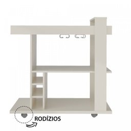 Bar Móvel Espelhado Suporte Taças Porta Garrafas Mdp Amazonas  - 5