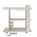 Ver imagem 5 de Bar Móvel Espelhado Suporte Taças Porta Garrafas Mdp Amazonas