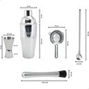 Ver imagem 2 de Kit Coqueteleira Aço Inox Bartender 05 Peças Drinks Coquetéis
