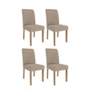 Ver imagem 1 de Kit 4 Cadeiras para Sala de Jantar Estofadas Fernanda Bege