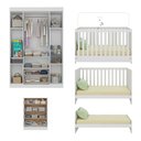 Ver imagem 5 de Quarto de Bebê Completo Berço Americano 3 em 1 Colchão Encanto Multimóveis Mp4601 Branco