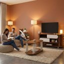Ver imagem 1 de Sala de Estar Mundi Rack Tv 65'' Mesas Apoio e Centro Cedro / Off White