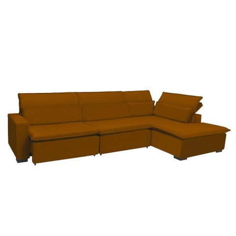 Sofá Istambul 3.80x1.90m Retrátil e Reclinável com Chaise - Terra