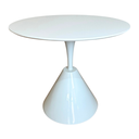 Ver imagem 3 de Mesa de Jantar Cone Redonda Masp 90 Cm Tampo Laca Branca Base Branca Personal Decor Marrom