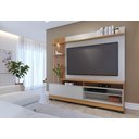 Ver imagem 2 de Estante Home Maceio 2mts para Tv até 65 Polegadas com Pés, Ripado Lateral e Led Colibri:freijo/off W