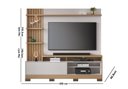 Ver imagem 4 de Estante Home Maceio 2mts para Tv até 65 Polegadas com Pés, Ripado Lateral e Led Colibri:freijo/off W