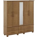 Ver imagem 7 de Guarda Roupa Casal Zahav F06 5 Portas de Bater 6 Gavetas Madeira Maciça Freijó Lyam Decor