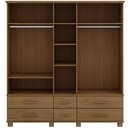 Ver imagem 2 de Guarda Roupa Casal Zahav F06 5 Portas de Bater 6 Gavetas Madeira Maciça Freijó Lyam Decor