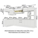 Ver imagem 4 de Armário de Cozinha Completa de Canto 100% Mdf 447cm Frentes Branco Smart Madesa 02