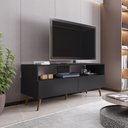 Ver imagem 2 de Rack para Sala Bancada de Tv 55 Pol 136cm Pés Retrô Billy Preto M12 - D'rossi