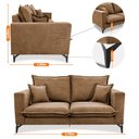 Ver imagem 3 de Sofá 2 Lugares Modular Boma 1,70m Boucle Caramelo Sofá Inbox