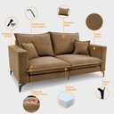 Ver imagem 4 de Sofá 2 Lugares Modular Boma 1,70m Boucle Caramelo Sofá Inbox