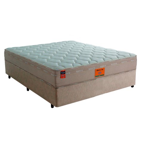 Cama Box com Colchão Casal Molas Pocket Black Tie Extra Firme Fortezza 138x188
