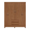 Ver imagem 4 de Guarda Roupa Roupeiro Solteiro 6 Portas 2 Gavetas Fit 6.2 c/ Pés Jequitibá Santos Andirá