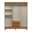Ver imagem 3 de Guarda Roupa Roupeiro Solteiro 6 Portas 2 Gavetas Fit 6.2 c/ Pés Jequitibá Santos Andirá