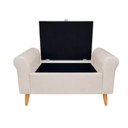 Ver imagem 2 de Recamier Bau Rio 120cm Casal Suede Madeira Bege Inova Decor