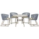 Ver imagem 1 de Mesa com 4 Cadeiras e Noronha Estofado 7 Trama Original Prata