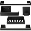 Ver imagem 1 de Kit Acessórios para Banheiro Preto 5 Peças Master Slim Df
