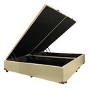 Ver imagem 1 de Cama Box Baú Queen Reforçada Fabricação Própria - Corino - Bege