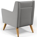 Ver imagem 6 de Poltrona Decorativa com Pés de Madeira Taroba D02 Linho Cinza Escuro C-416 - Lyam Decor
