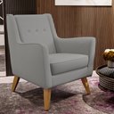 Ver imagem 2 de Poltrona Decorativa com Pés de Madeira Taroba D02 Linho Cinza Escuro C-416 - Lyam Decor