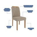 Ver imagem 5 de Sala de Jantar 160x80cm Tampo Mdf/vidro 6 Cadeira Cimol Maitê Cimol Cinamomo/off/mad/linho Bege