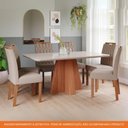 Ver imagem 7 de Sala de Jantar 160x80cm Tampo Mdf/vidro 6 Cadeira Cimol Maitê Cimol Cinamomo/off/mad/linho Bege