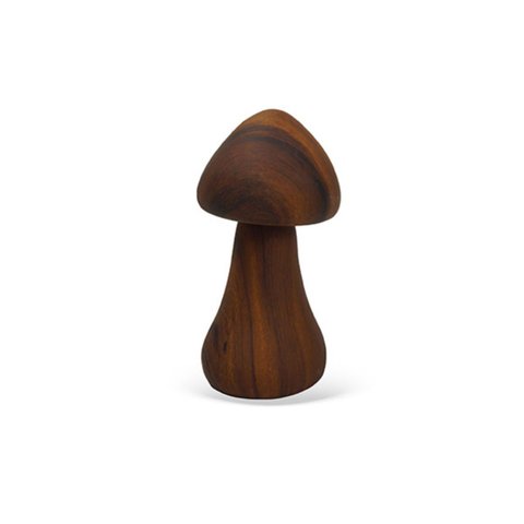 Peça Decorativa Cogumelo em Cerâmica Estilo Madeira 20cm Uf0038 Btc