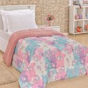 Ver imagem 1 de Coberdrom Edredom Unicórnio Solteiro Dupla Face Malha Manta Soft Rosa Top Chick