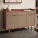 Ver imagem 3 de Aparador Buffet para Sala de Jantar 3 Portas 135cm Pés Palito Moscou B02 Freijó Fendi - Lyam Decor