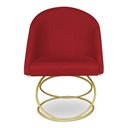 Ver imagem 4 de Kit 02 Cadeiras Poltrona de Jantar Bela Suede Vermelho Base Metálica Luxo Dourado - Pallazio