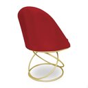 Ver imagem 6 de Kit 02 Cadeiras Poltrona de Jantar Bela Suede Vermelho Base Metálica Luxo Dourado - Pallazio