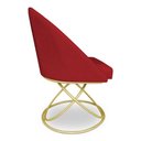 Ver imagem 5 de Kit 02 Cadeiras Poltrona de Jantar Bela Suede Vermelho Base Metálica Luxo Dourado - Pallazio