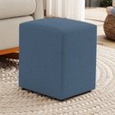 Ver imagem 2 de Kit 02 Puffs Decorativos Sala de Estar Quadrado 36x47cm Linho Denim - Abmaza