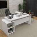 Ver imagem 3 de Conjunto de Escritório Mesa Pedestal em L 3 Gavetas Netmobil - Branco